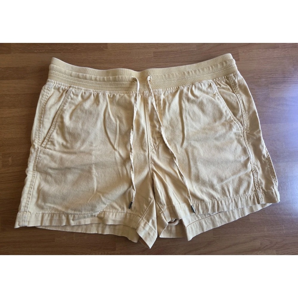 Orvis Classic Collection Yellow Cotton Lyocell Drawstring Shorts Womens Large